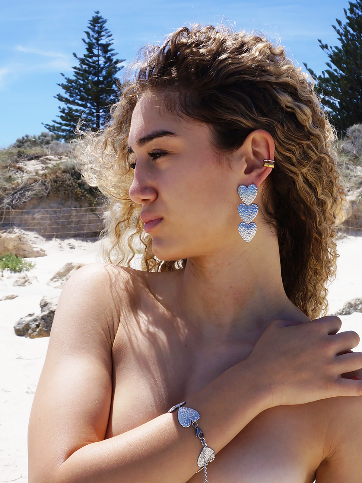 Amara - Silver Waterproof Earrings + Bracelet Bundle