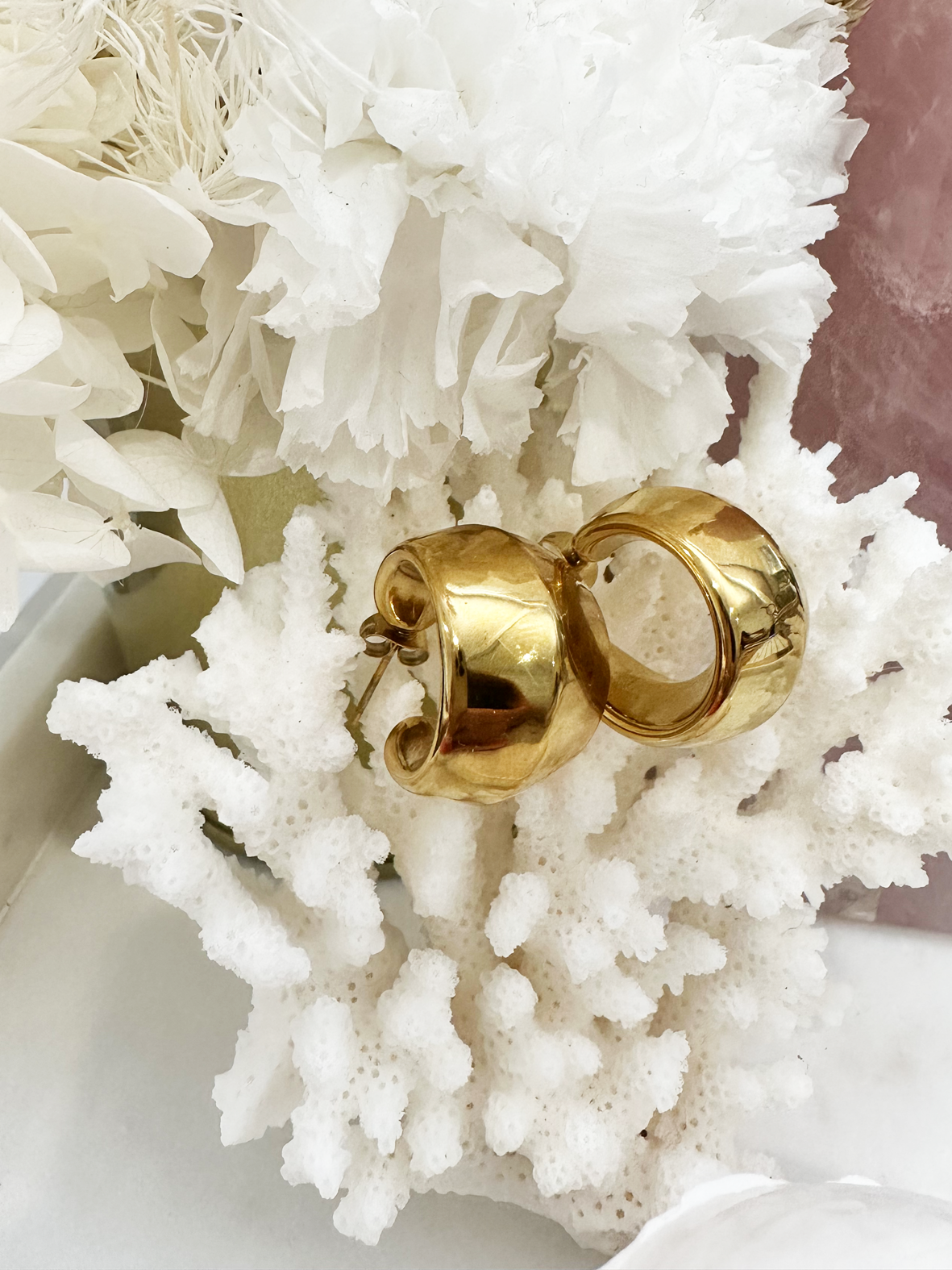 Fern Earrings in Gold - 18k Gold Plated Waterproof + Tarnish Free
