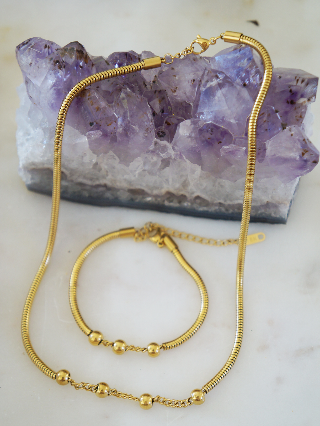 Verity ~ Set - 18k Gold Plated Necklace + Bracelet