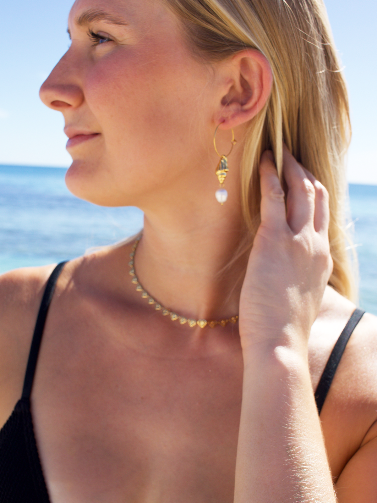 Ocean - 18k Gold Plated Waterproof Earrings
